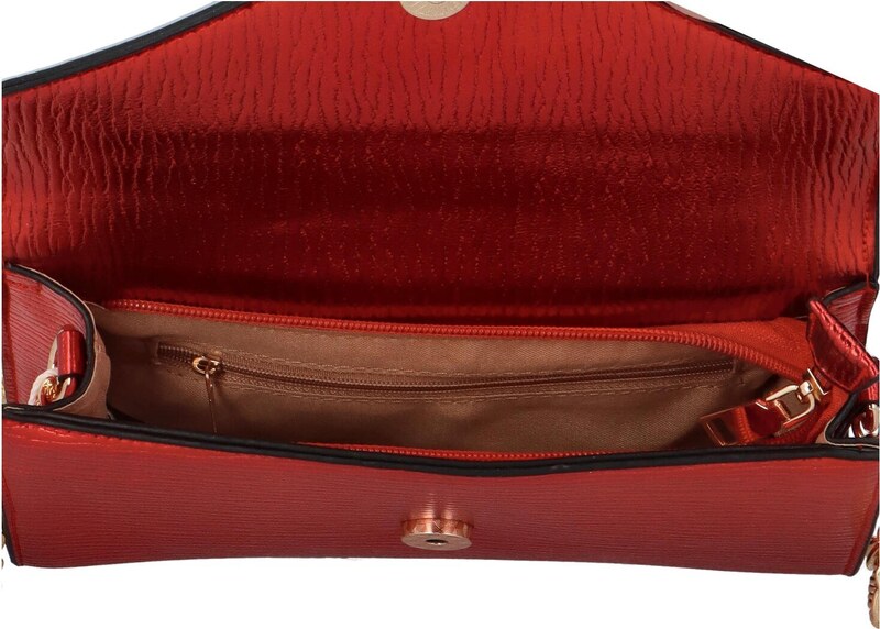 Sara Moda Metalik ženska torbica s naramenicama Penelopé, crvena