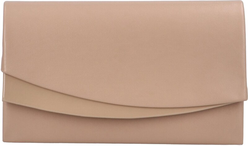 Delami Jednostavna clutch torbica s atipičnim preklopom Julika, tamnobež boje