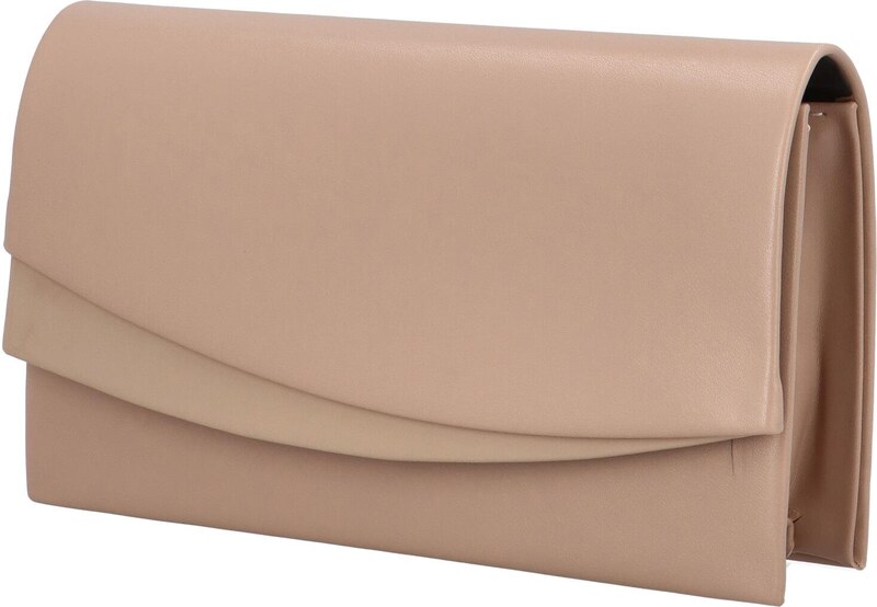 Delami Jednostavna clutch torbica s atipičnim preklopom Julika, tamnobež boje