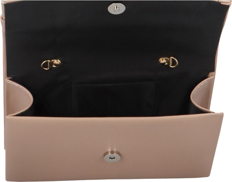 Delami Jednostavna clutch torbica s atipičnim preklopom Julika, tamnobež boje