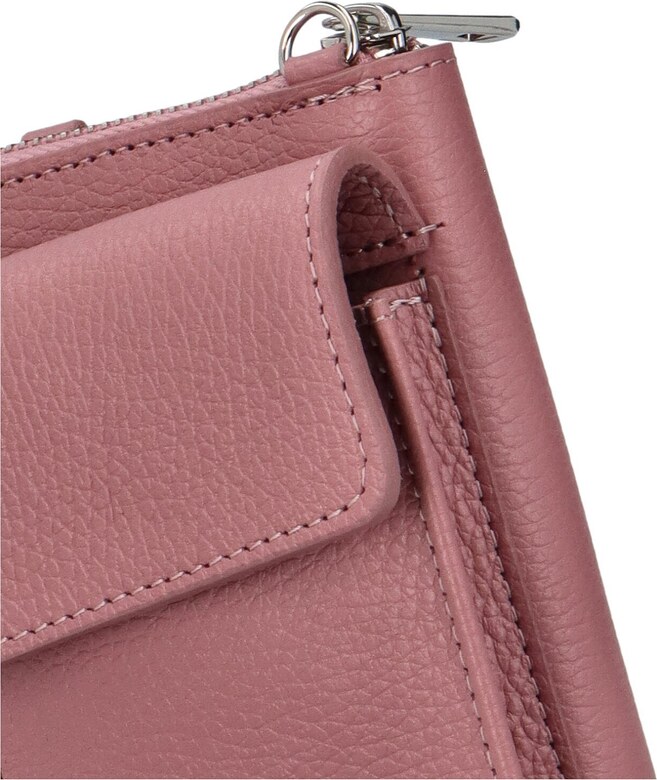 Delami Vera Pelle Elegantna ženska kožna MINI crossbody torbica Marge, ružičasta