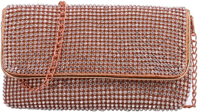 Michelle Moon Mekana svjetlucava clutch torbica s cirkonima Loriana, ružičasta