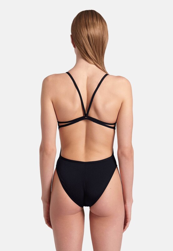 ARENA Jednodijelni kupaći kostim 'LACE BACK SOLID' crna