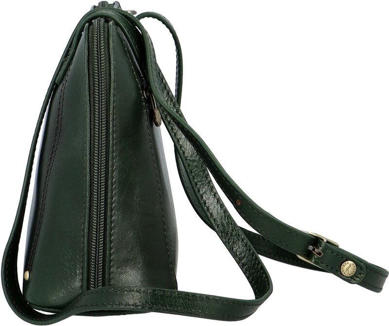 Luksuzna ženska kožna torbica preko ramena Katana Rebora, tamnozelena