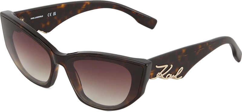 Karl Lagerfeld Sunčane naočale ' AUSGESCHNITTENES SIGNATUR-LOGO ' smeđa / zlatna