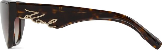 Karl Lagerfeld Sunčane naočale ' AUSGESCHNITTENES SIGNATUR-LOGO ' smeđa / zlatna