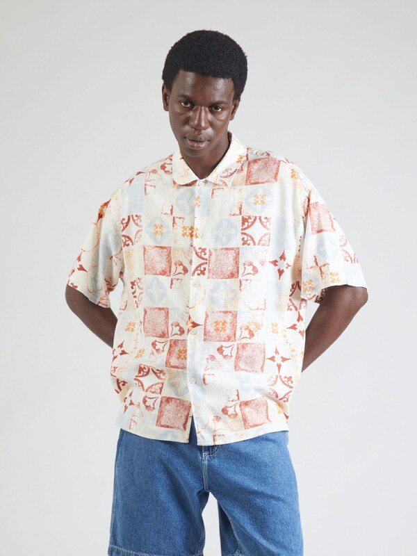 JACK & JONES Košulja 'JORHydra' svijetloplava / narančasta / hrđavo crvena / bijela