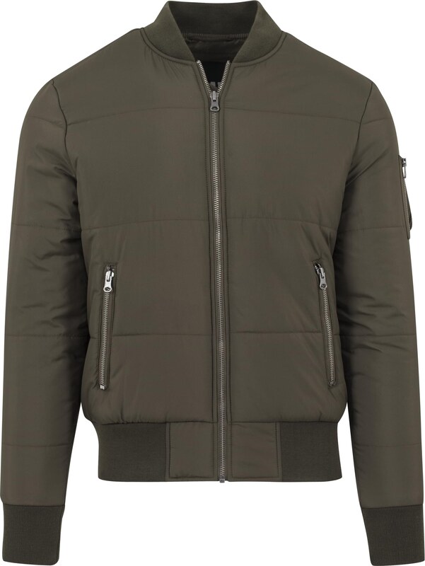 Urban Classics Basic Quilt Bomber Jacket Olive