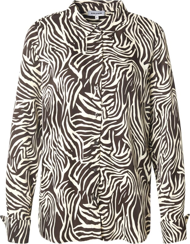 MORE & MORE Bluza tamno smeđa / prljavo bijela