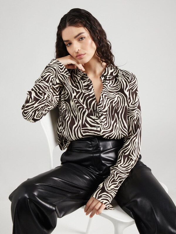 MORE & MORE Bluza tamno smeđa / prljavo bijela