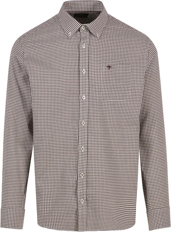 FYNCH-HATTON Košulja 'Vichy Check' tamno smeđa / bijela