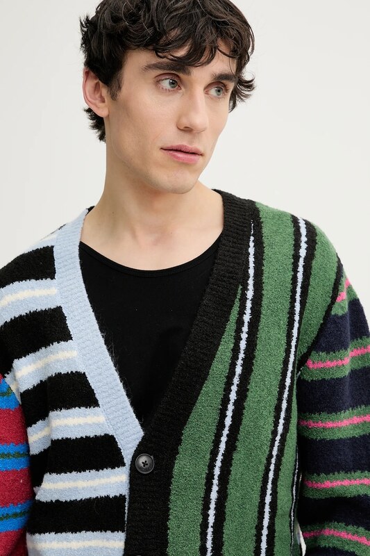 Kardigan s primjesom vune Desigual MIDSTRIPES