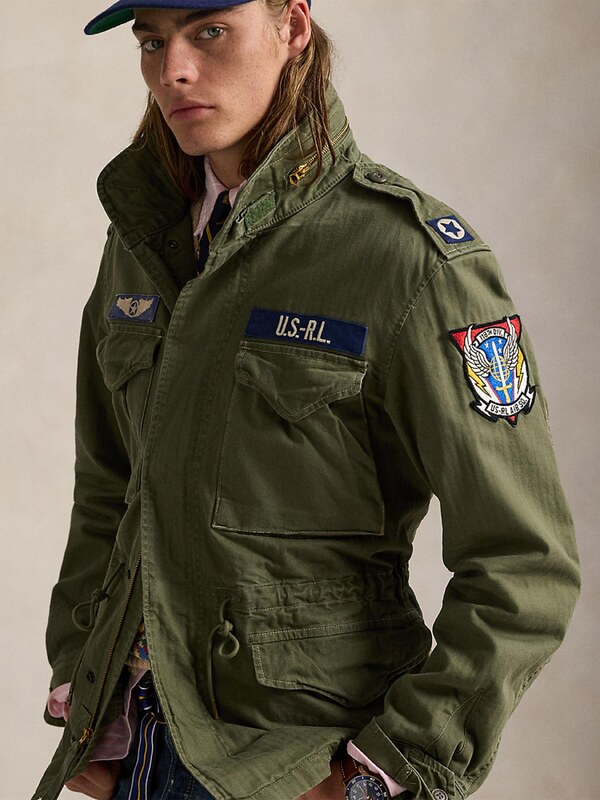 Polo Ralph Lauren Prijelazna jakna svijetlobež / mornarsko plava / zelena