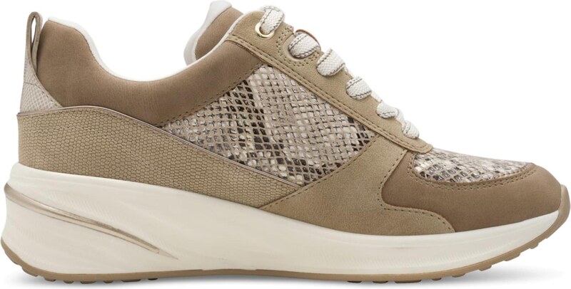 Tamaris Niske tenisice bež / tamno bež / crna / bijela