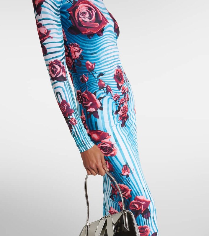 Jean Paul Gaultier Floral jersey midi dress