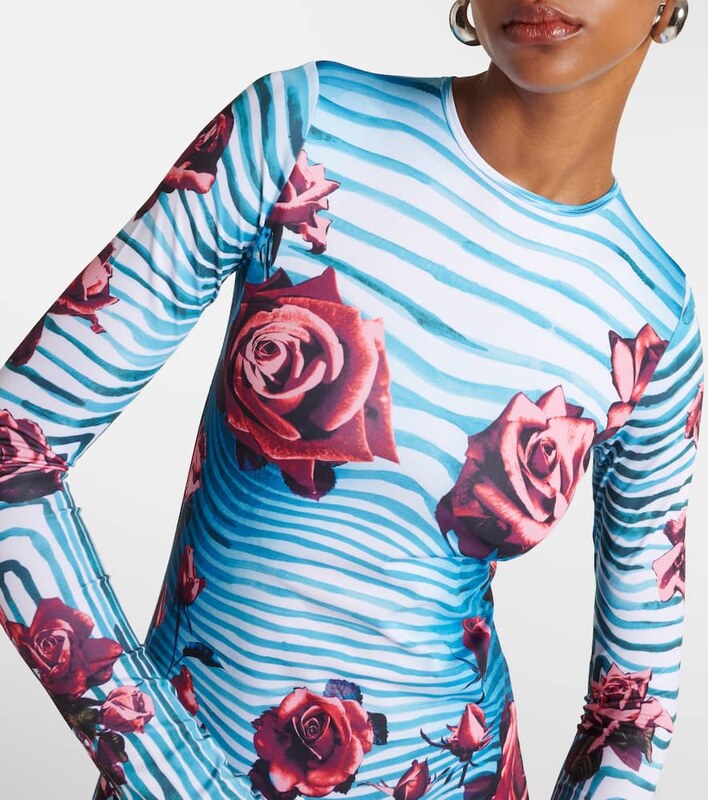 Jean Paul Gaultier Floral jersey midi dress