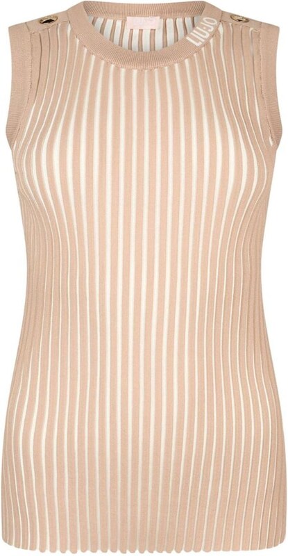 Liu Jo Top s naramenicama bež / vuneno bijela