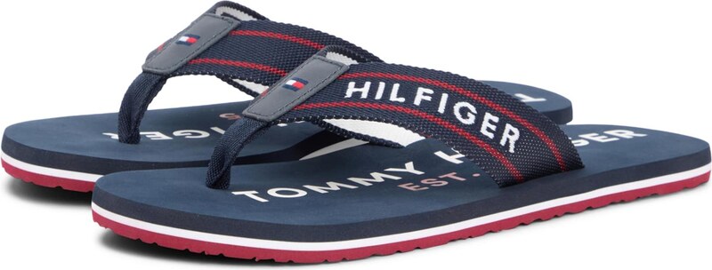 TOMMY HILFIGER Japanke mornarsko plava / crvena / bijela