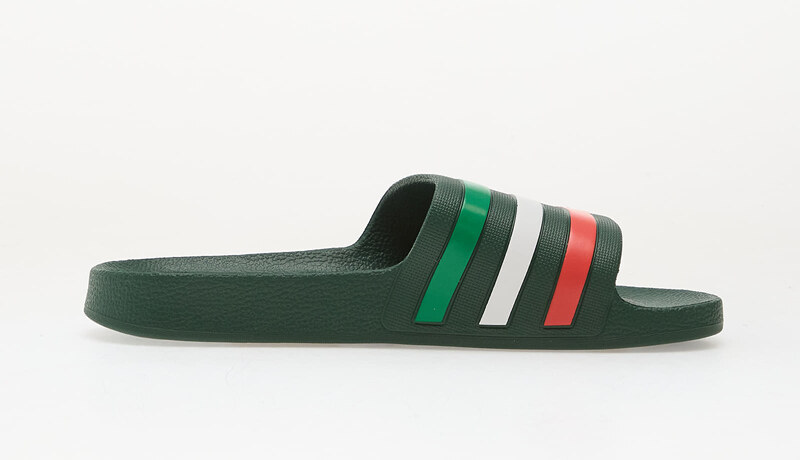 adidas Originals adidas Adilette Aqua Slides Team Dark Green/ Ftwr White/ Bright Red