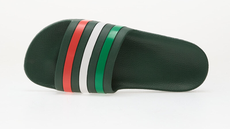 adidas Originals adidas Adilette Aqua Slides Team Dark Green/ Ftwr White/ Bright Red