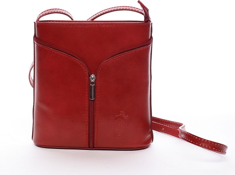 Delami Vera Pelle Ženska kožna torbica na rame ili preko tijela, Viola, crvena