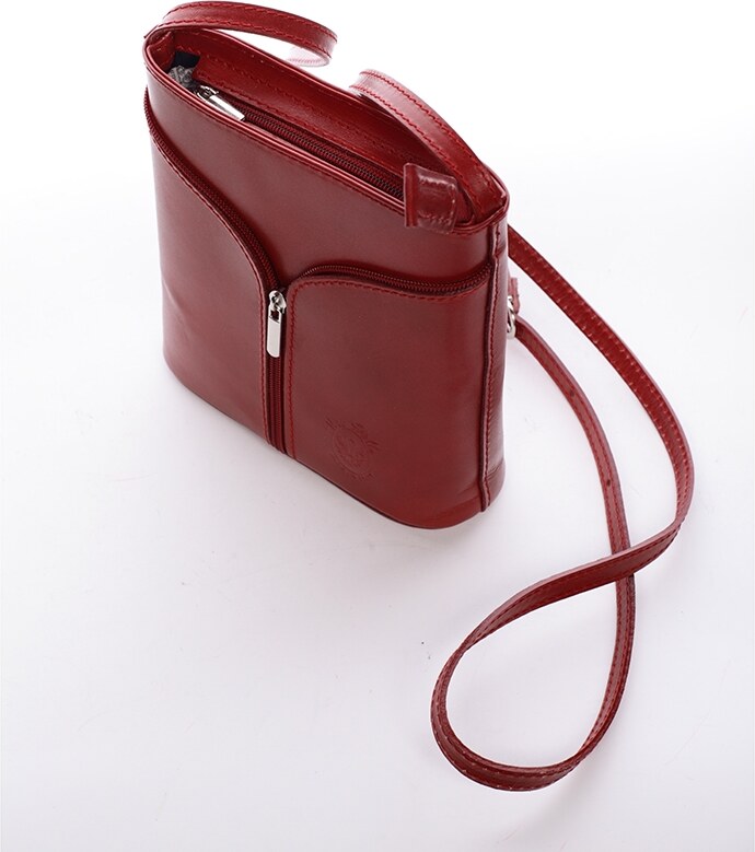 Delami Vera Pelle Ženska kožna torbica na rame ili preko tijela, Viola, crvena