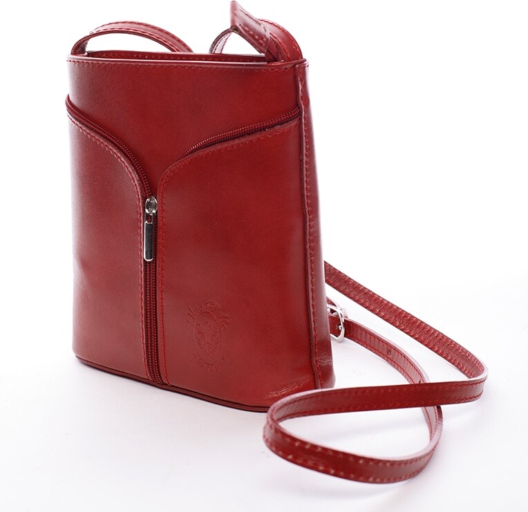 Delami Vera Pelle Ženska kožna torbica na rame ili preko tijela, Viola, crvena