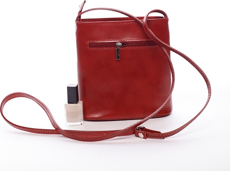 Delami Vera Pelle Ženska kožna torbica na rame ili preko tijela, Viola, crvena
