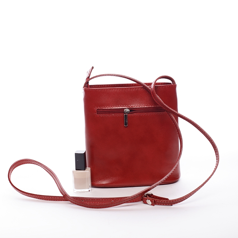 Delami Vera Pelle Ženska kožna torbica na rame ili preko tijela, Viola, crvena