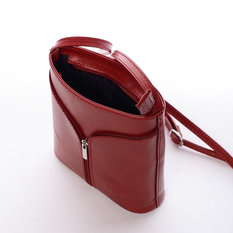 Delami Vera Pelle Ženska kožna torbica na rame ili preko tijela, Viola, crvena