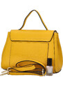 Delami Vera Pelle Trendi kožna torbica za nošenje u ruci, Fatima, žuta