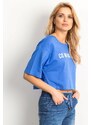 Fashionhunters Short blue T-shirt with inscription