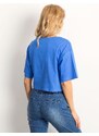 Fashionhunters Short blue T-shirt with inscription