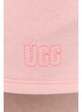 Kratke hlače UGG za žene, boja: ružičasta, melanž, visoki struk