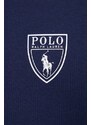 Pamučna pidžama Polo Ralph Lauren 714866474001 boja: tamno plava, s tiskom
