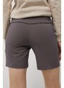 Kratke outdoor hlače Columbia Peak To Point za žene, boja: siva, glatki materijal, srednje visoki struk