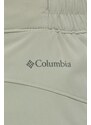 Kratke outdoor hlače Columbia Alpine Chill Zero za žene, boja: zelena, glatki materijal, srednje visoki struk