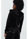 Dukserica Juicy Couture za žene, boja: crna, s kapuljačom, glatka