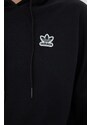Dukserica adidas Originals za žene, boja: crna, s kapuljačom, s tiskom, HT5976-BLACK