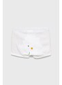 Dječje pamučne kratke hlače United Colors of Benetton boja: bijela, glatki materijal