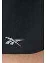 Kratke hlače za trčanje Reebok za žene, boja: crna, glatki materijal, srednje visoki struk