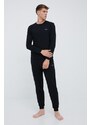 Pidžama dugih rukava BOSS boja: crna, s aplikacijom