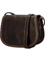 Delami Vera Pelle Ženska kožna torba preko tijela Luren, tamnosmeđa