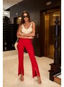 FASARDI Elegantne crvene hlače s prorezom