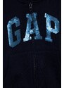 Dječja dukserica GAP boja: tamno plava, s kapuljačom, s aplikacijom