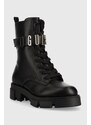 Čizme Guess Madox za žene, boja: crna, ravna potpetica, FL8MDX ELE10