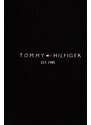 Pamučni šal Tommy Hilfiger boja: crna, jednobojni model