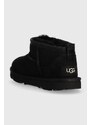 Dječje cipele za snijeg od brušene kože UGG Classic Ultra Mini boja: crna