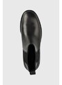 Kožne gležnjače Calvin Klein Rubber Sole Chelsea za žene, boja: crna, s platformom