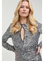 Haljina Bardot boja: siva, mini, uske